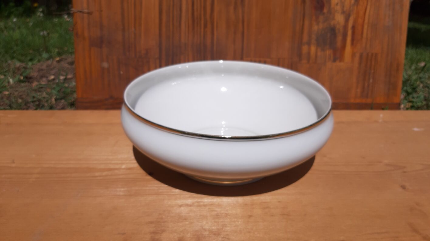 old white and gold LIMOGES porcelain fruit-saladier-plate cup