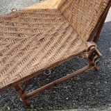 Rattan garden deckchair half XXth