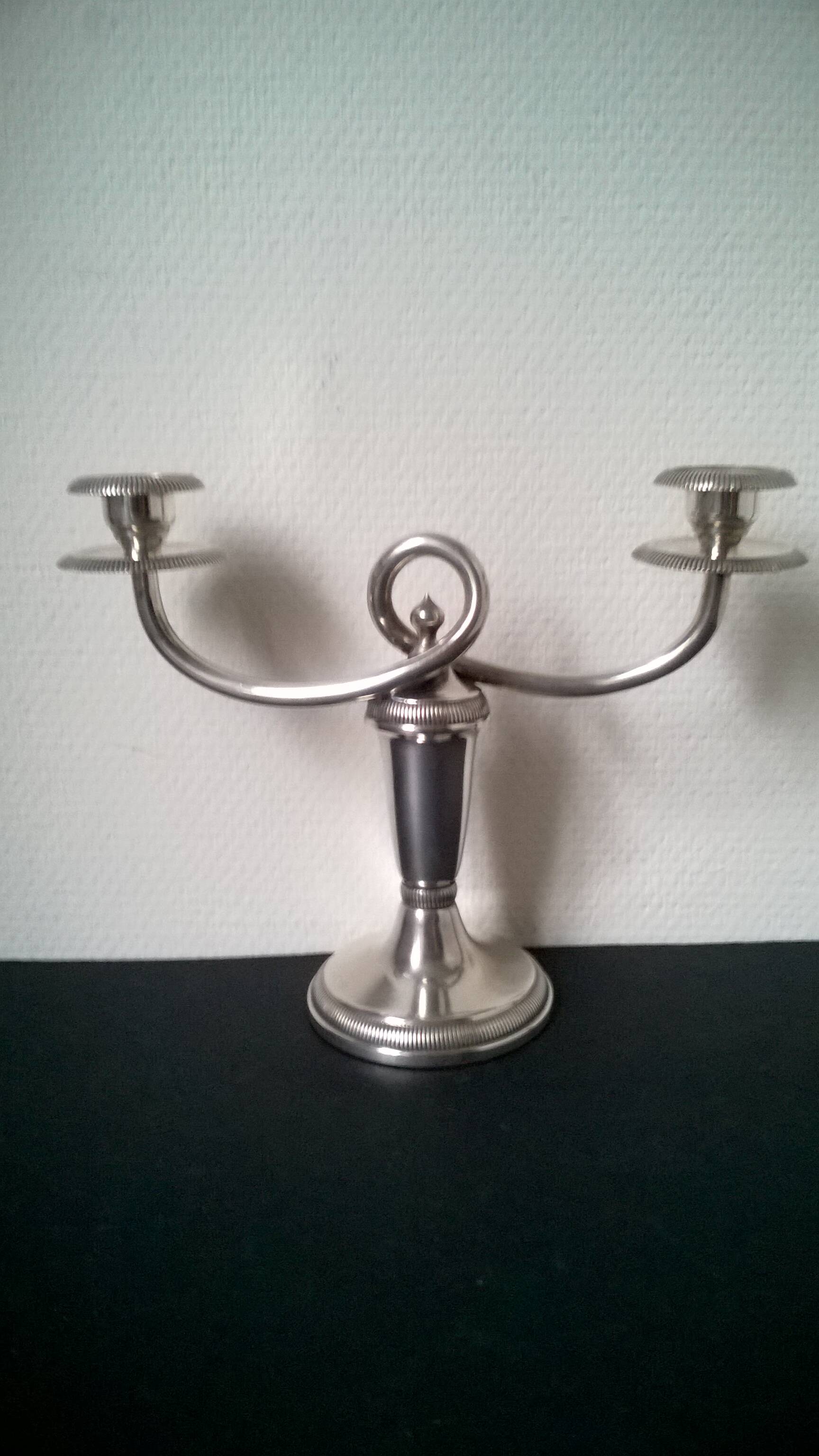 Candle holder - Gallia candlestick - Christofle Royaumont model in silver-plated metal