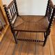 Set of 4 straw seats, turned legs in Bobin style.