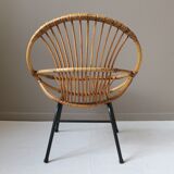 Vintage rattan armchair for adults