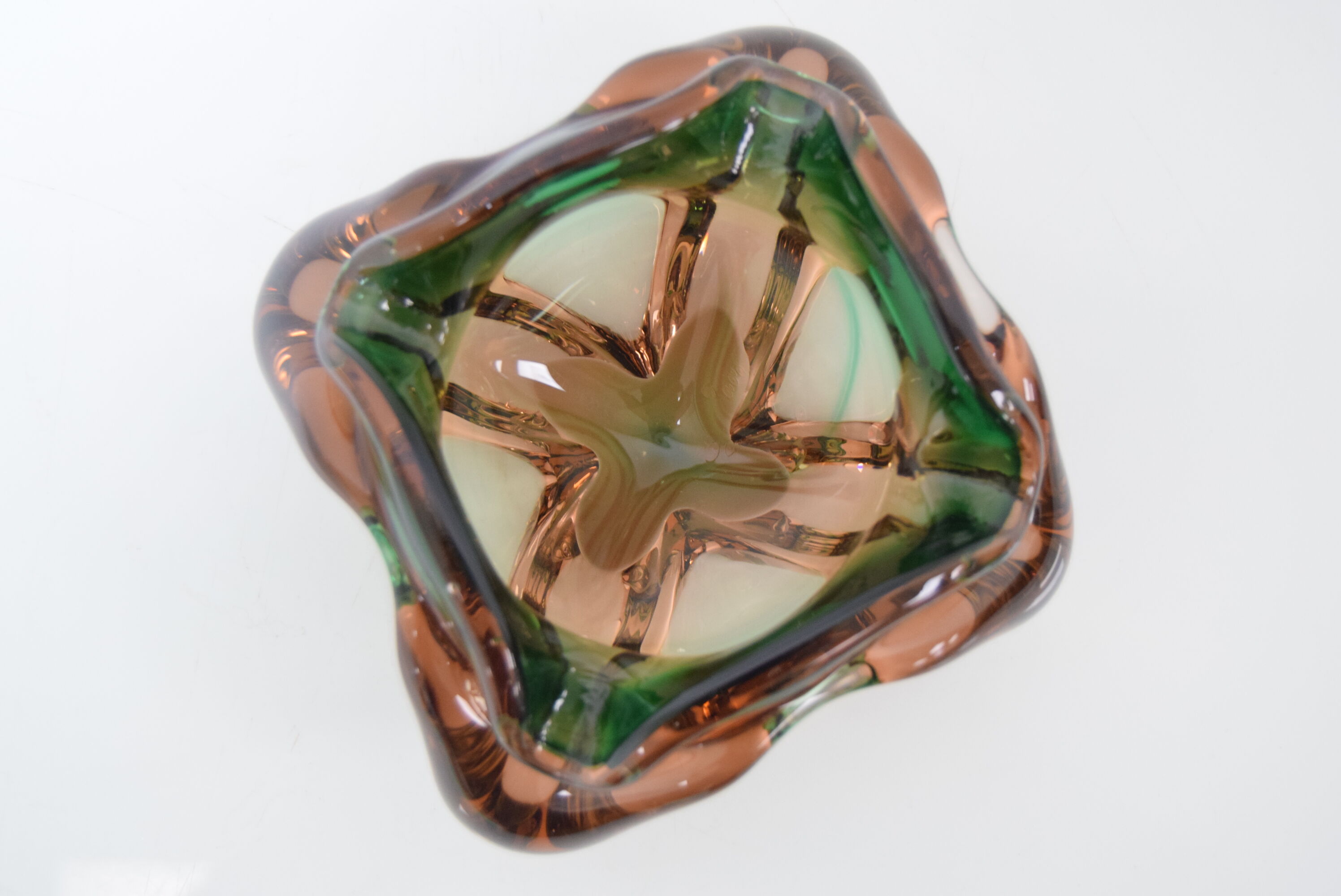 Mid-century Ashtray from Metallurgical Glass,by Glasswork Novy Bor,1960's.