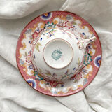 Fine earthenware coffee cup Minton pink Sarreguemines decor