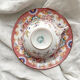 Tasse à café en faïence fine décor Minton rose Sarreguemines