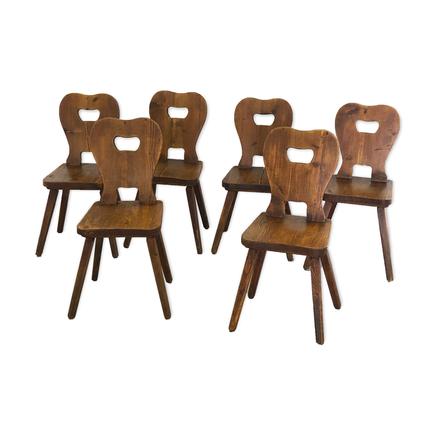 Set of 6 brutalist chairs