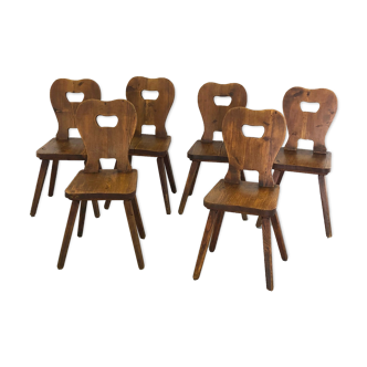 Set of 6 brutalist chairs
