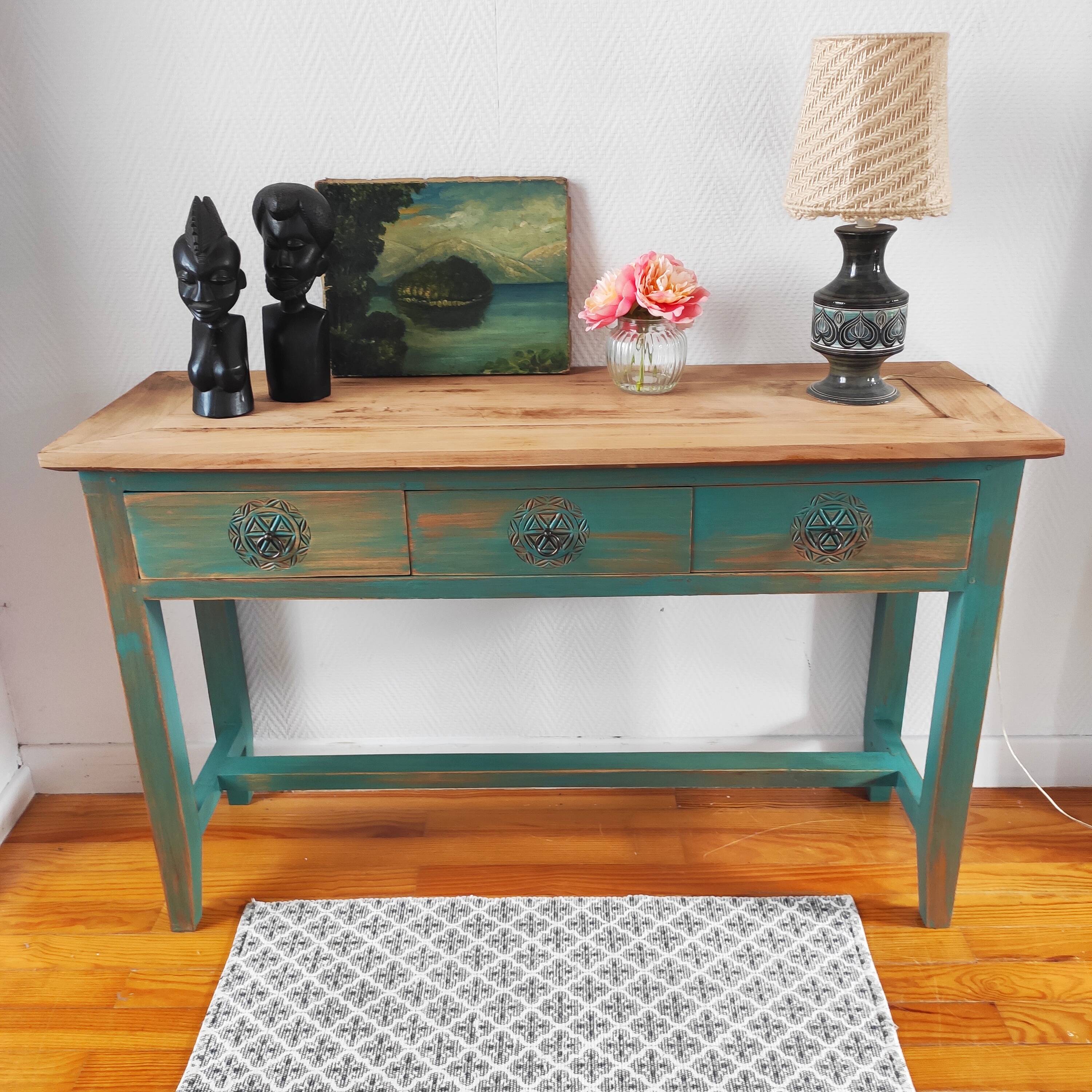Patinated Balinese console