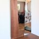 Vintage 70s dressing table with triptych mirror and matching bench.