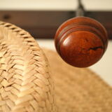 Vintage walnut wall-mounted coat rack for school, bistro.