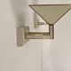 Pair of vintage wall lights, cream white and brass, Italy 1970s