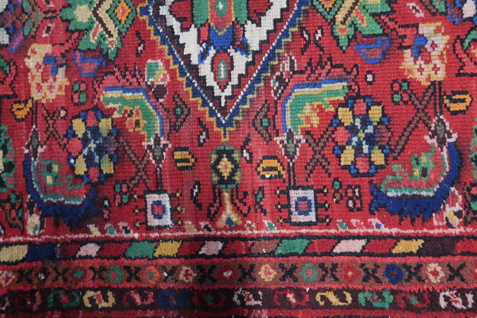 Tapis persan Hamadan vintage fait main 73 cm x 120 cm années 1970