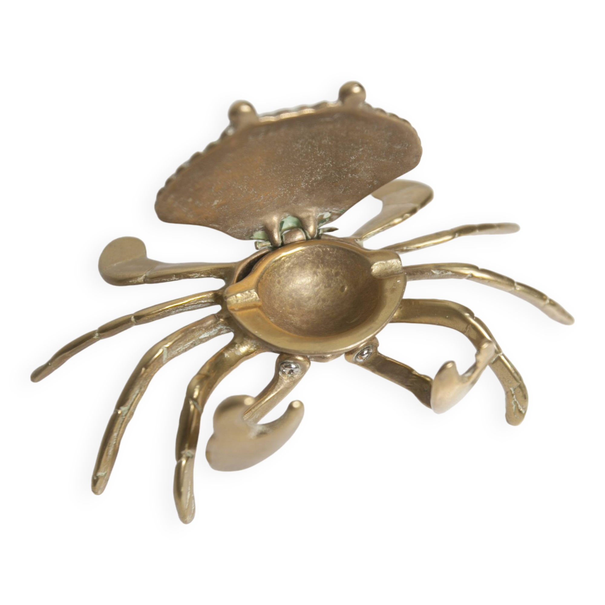 Solid brass crab ashtray 1960