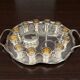 Silver-plated metal caviar service and 12 silver Minerva goblets, circa 1900