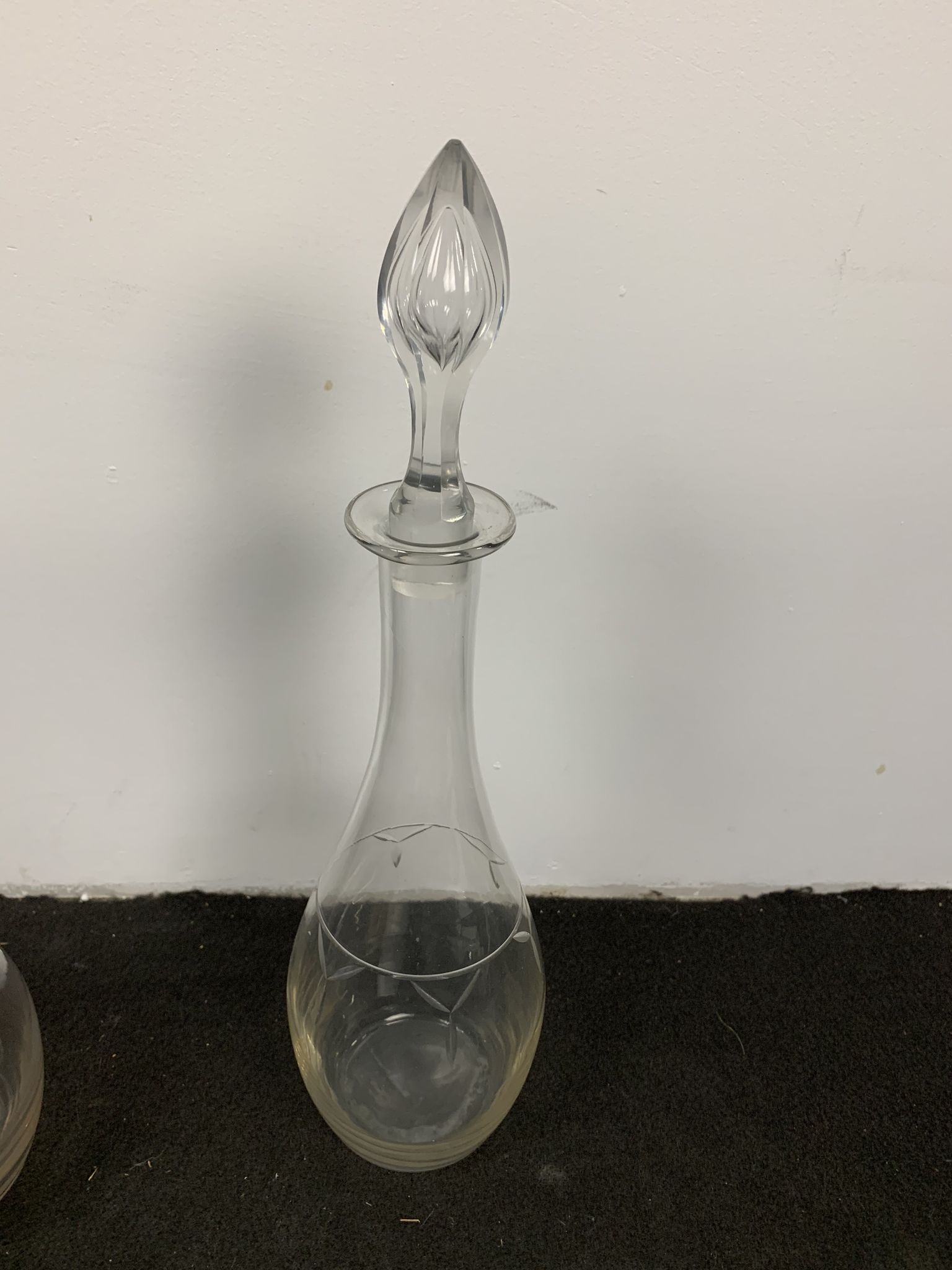 Pair of crystal wine carafes