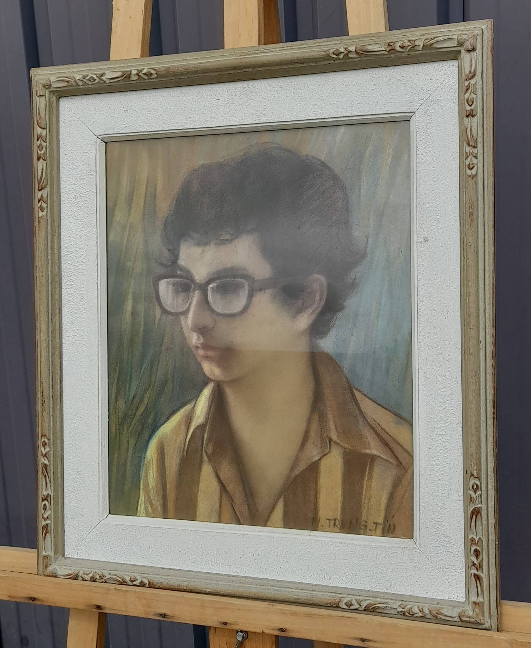 Watercolor on paper framed under glass signed N Trung Tin 61 X 53.5 cm