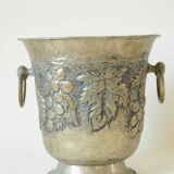 Brass champagne or ice bucket - relief vine decor