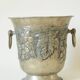 Brass champagne or ice bucket - relief vine decor