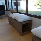 2-in-1 solid oak bench
