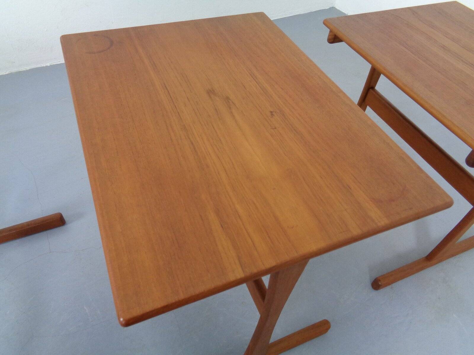 Danish Teak Nesting Tables, 1960s, Set of 3