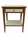 Small vintage table in sage green wood.