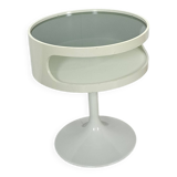 Space age design tafel Opal Möbel met rookglazen blad