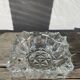 Classic square clear glass ashtray.