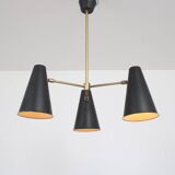 1950s Hanging lamp with 3 shades from the Netherlands