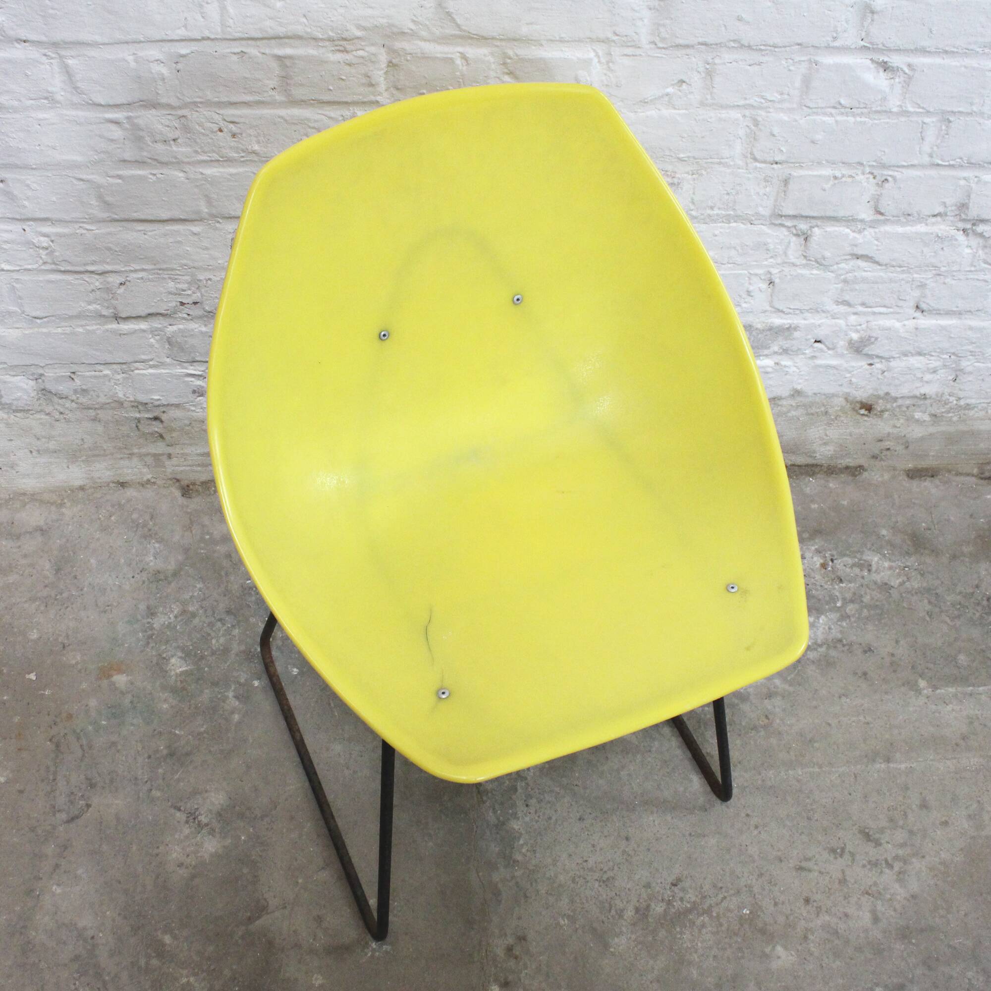 "Shell" chair with sled base by Pierr Guariche for Meurop 1961