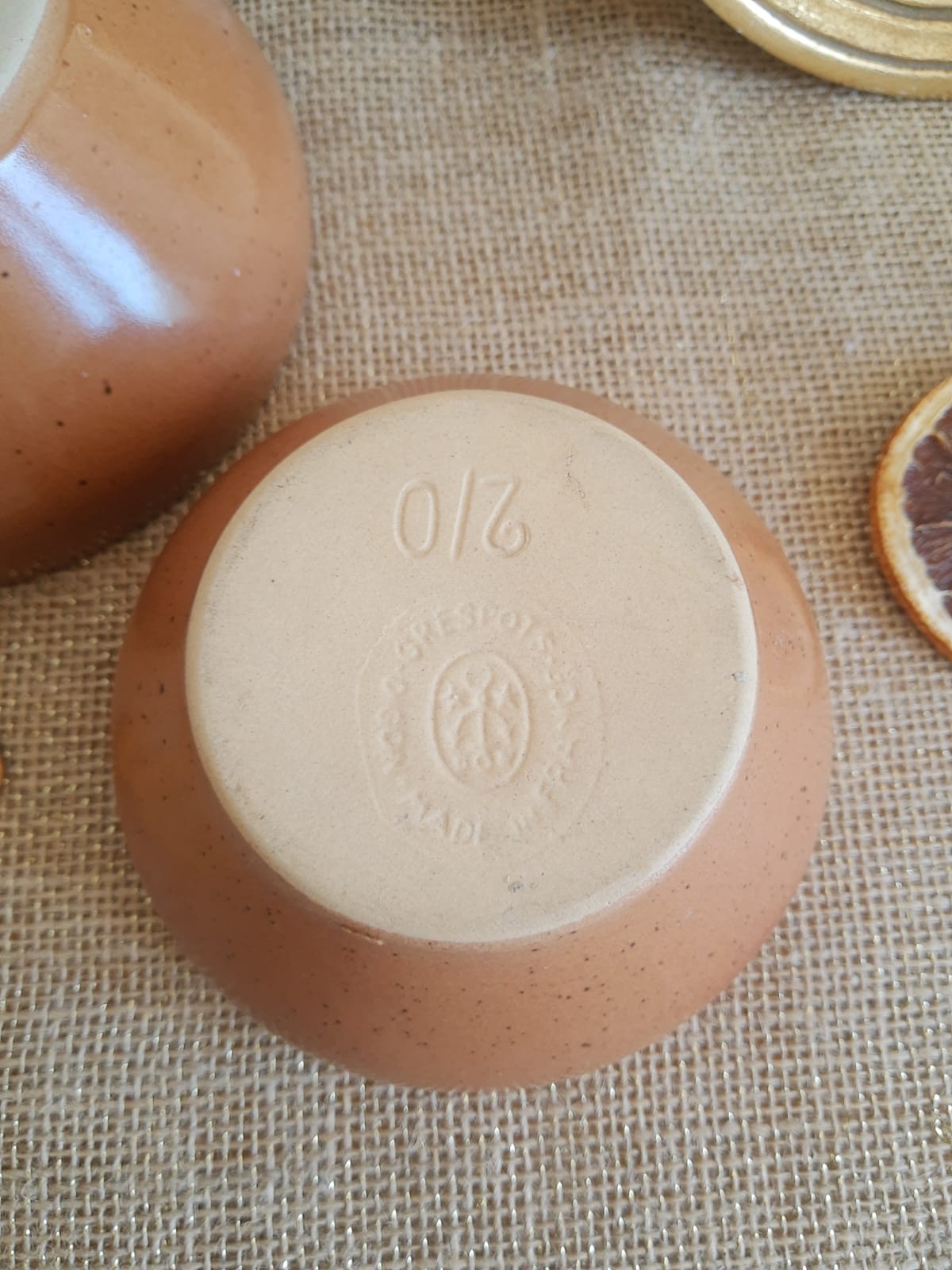 Set of two bowls sandstone pots Digoin France