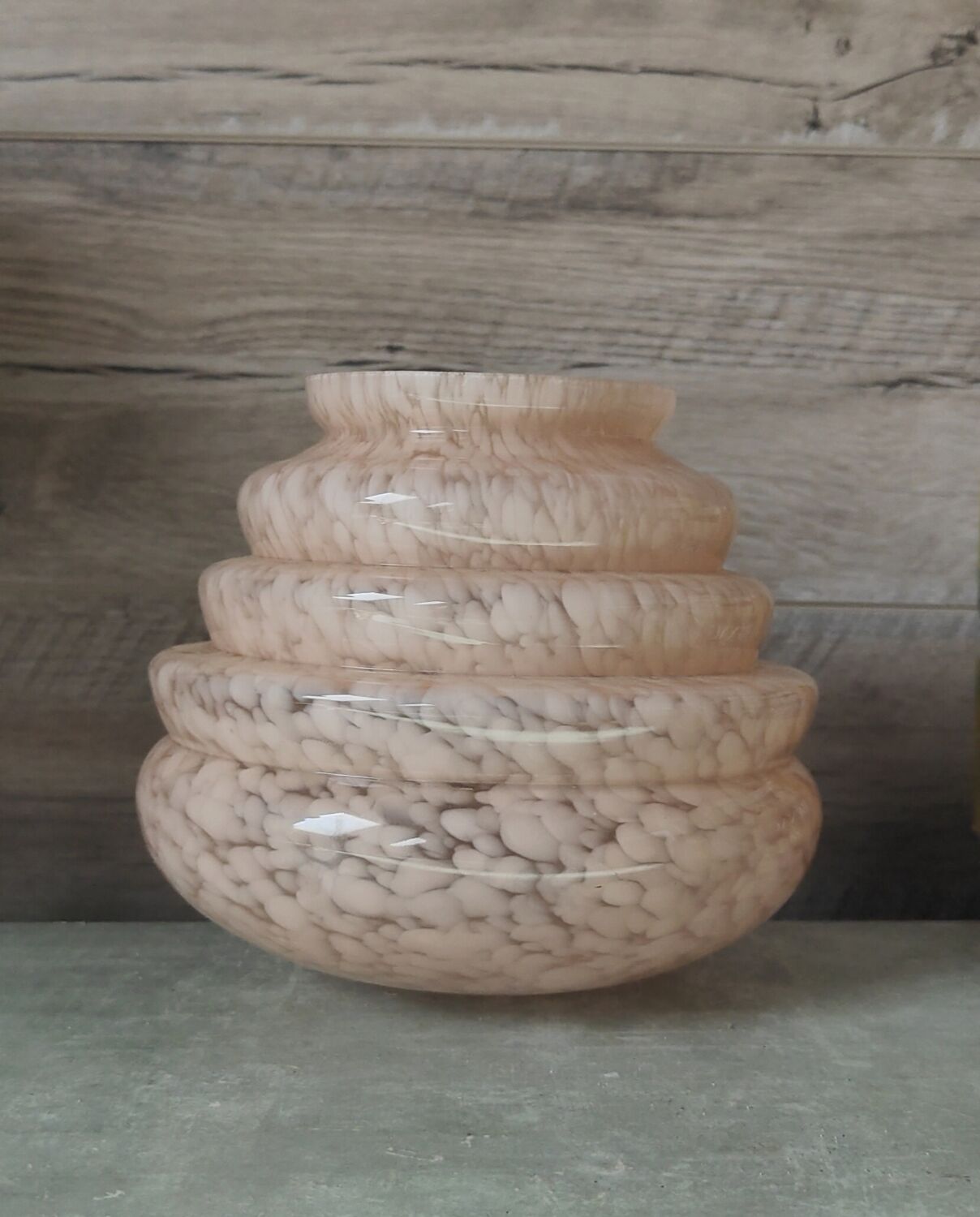 Lamp globe pink speckled glass