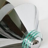 Pair of chrome and blue plexiglass wall lights, Made in Germany, Design, 1970