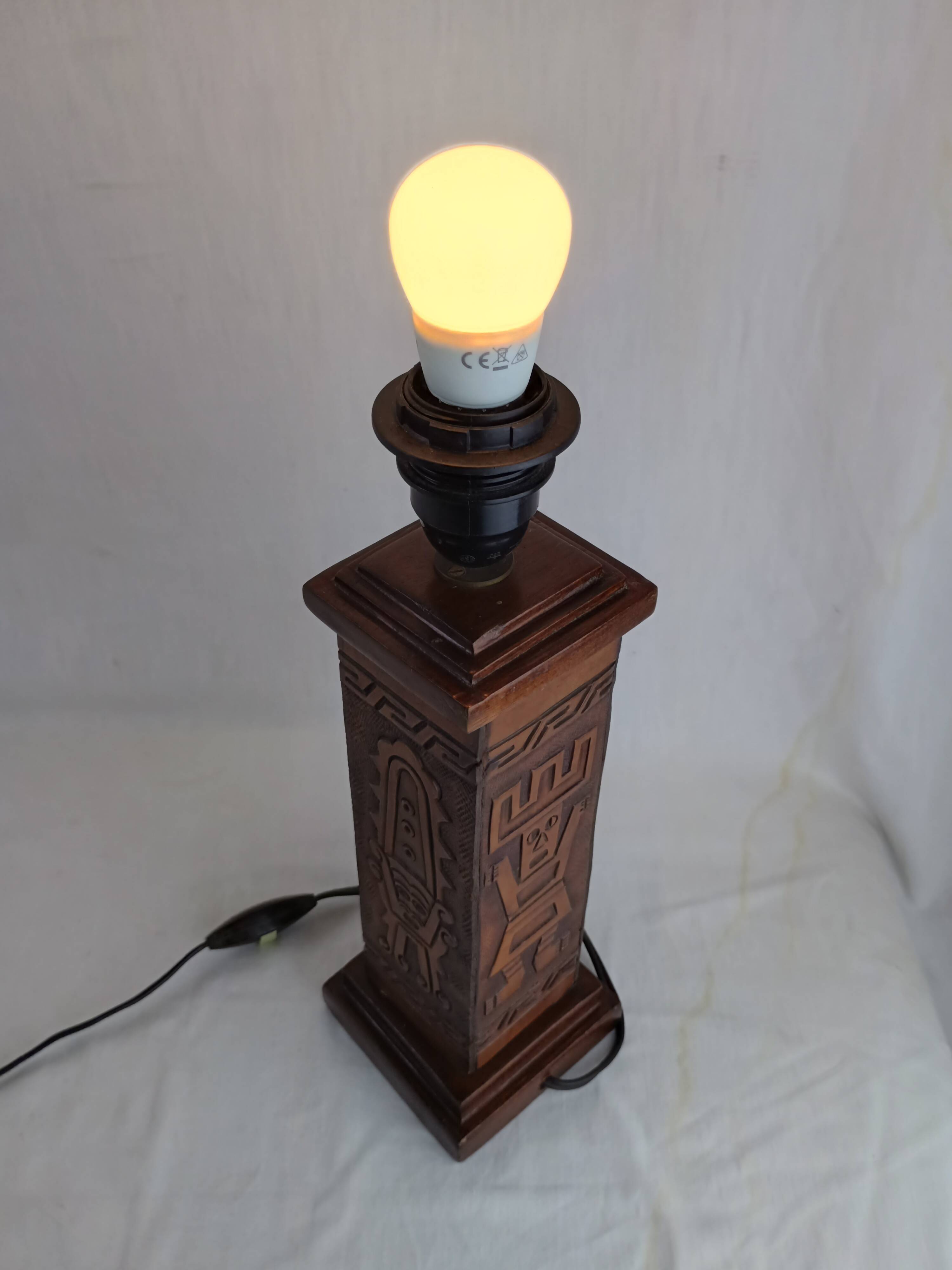 Angel L. Pazmino leather totem lamp 1960s Style Furniture