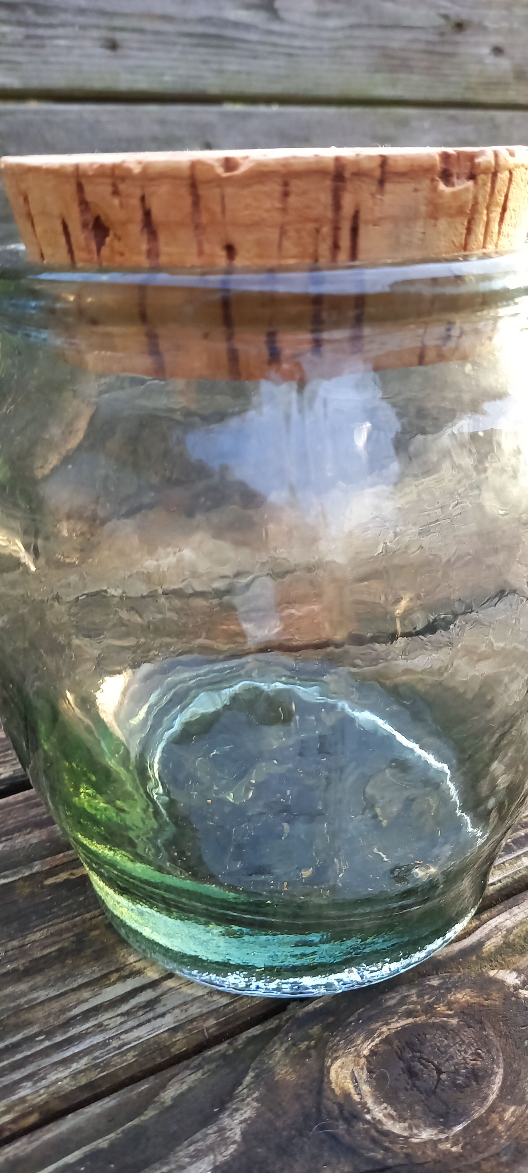 Thick glass jar
