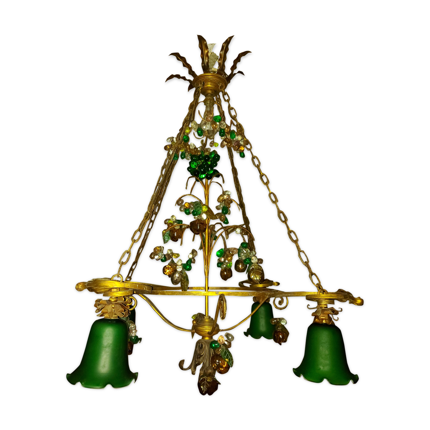 Very large art nouveau chandelier Murano (1 meter)