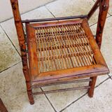 Pair of vintage bamboo folding chairs