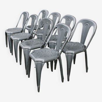 Fibrocit, chaise metallique , le Tolix Belge , 100% originales , 8 pcs