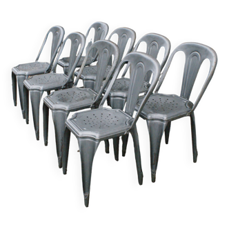 Fibrocit, chaise metallique , le Tolix Belge , 100% originales , 8 pcs