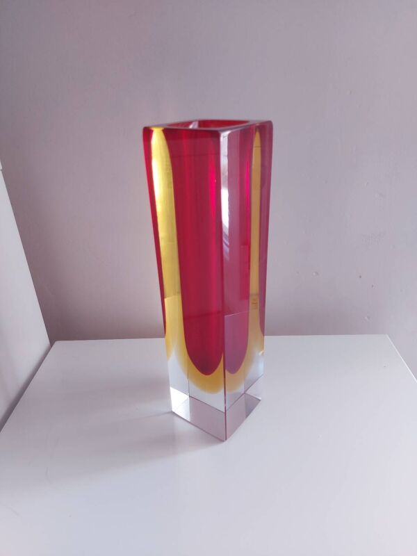 Vase sommerso par Seguso , italy 70's , Flavien Poli (25.5 cm )