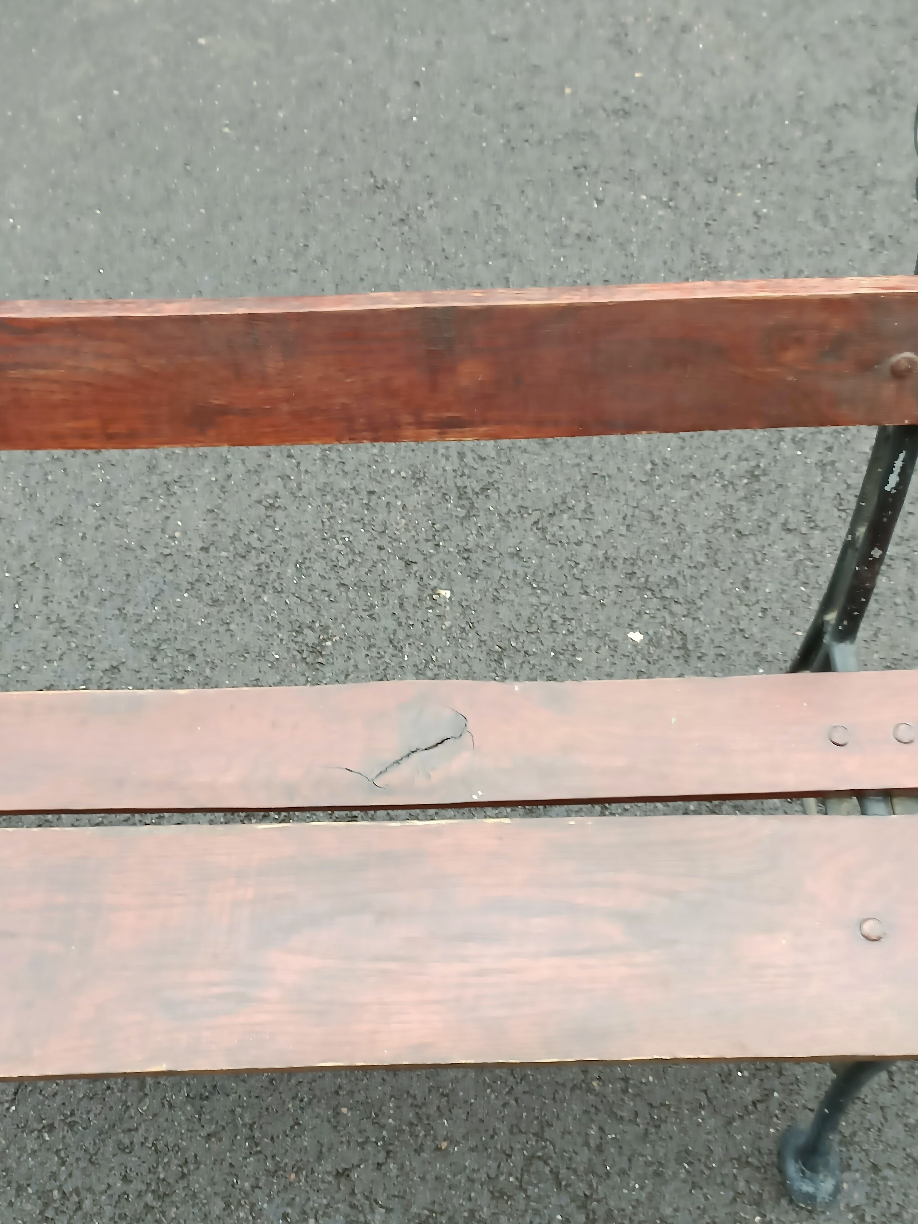 Old garden bench cast iron legs