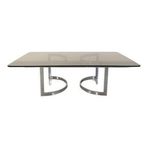Table basse design vintage en verre