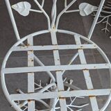 Sculptural Wrought Iron Garden Chairs with Tree Design 1950s Set of 5
