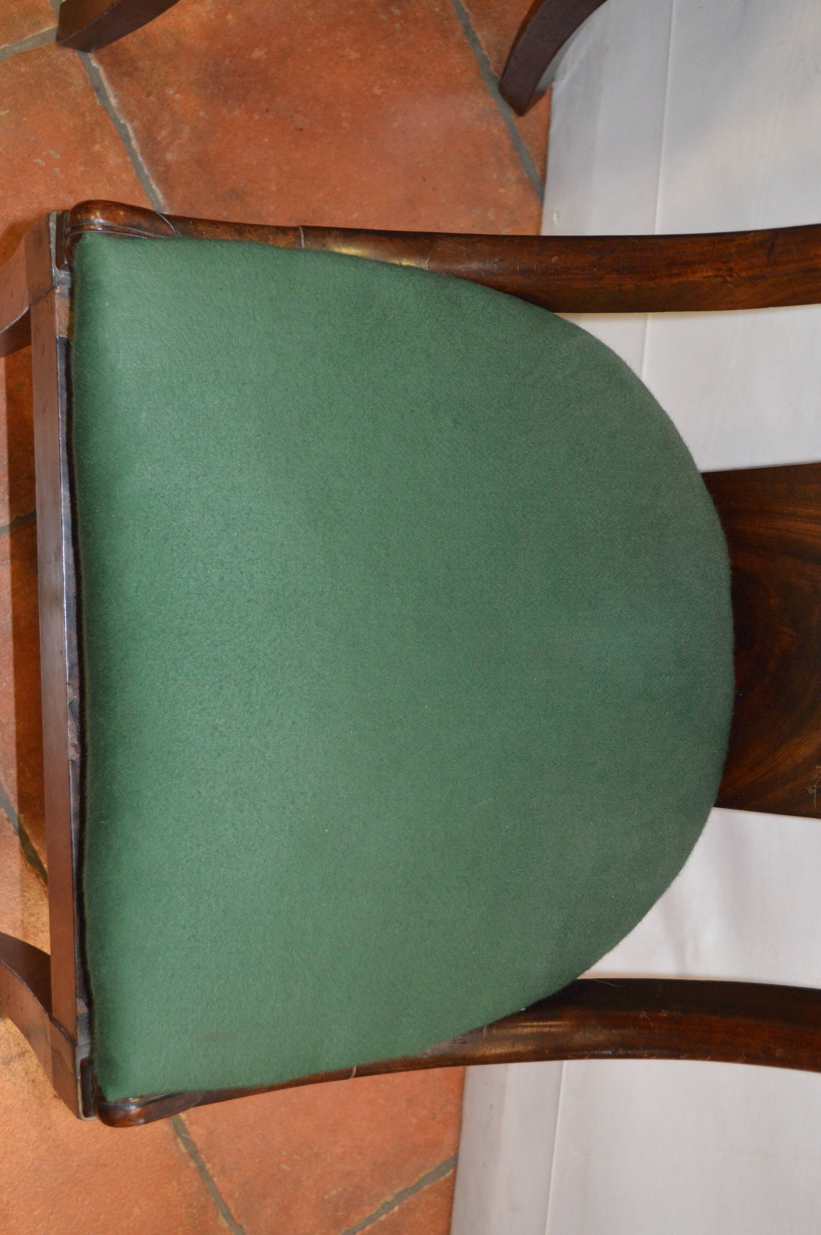 Set of 4 mahogany gondola chairs