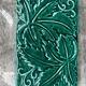 Green Ceramic Trivet with Leaf Decoration - Art Deco Period 1