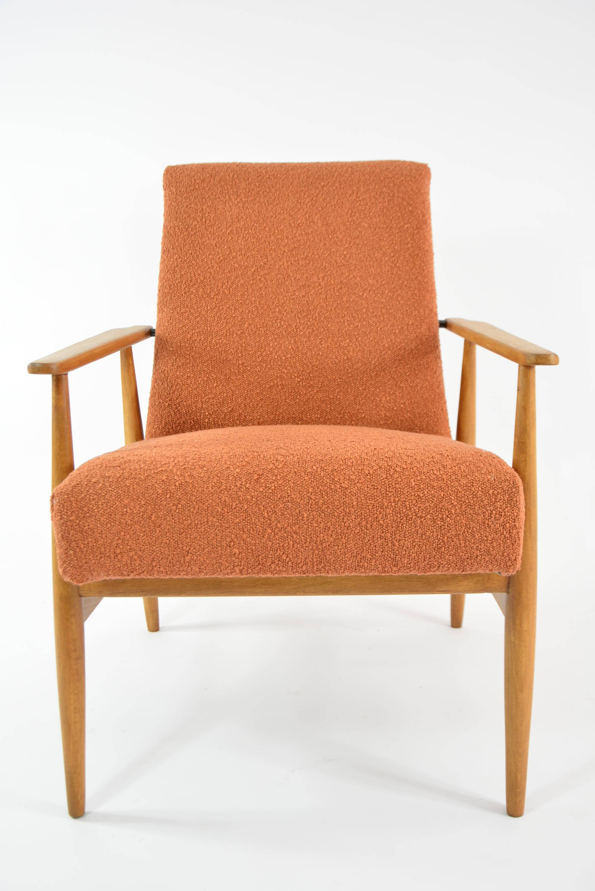 FOX terracotta curled armchair