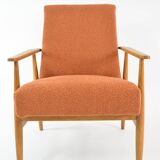 FOX terracotta curled armchair