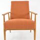 FOX terracotta curled armchair