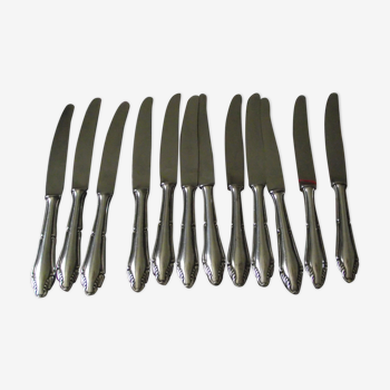 12 silver metal table knives from ROSTFREI