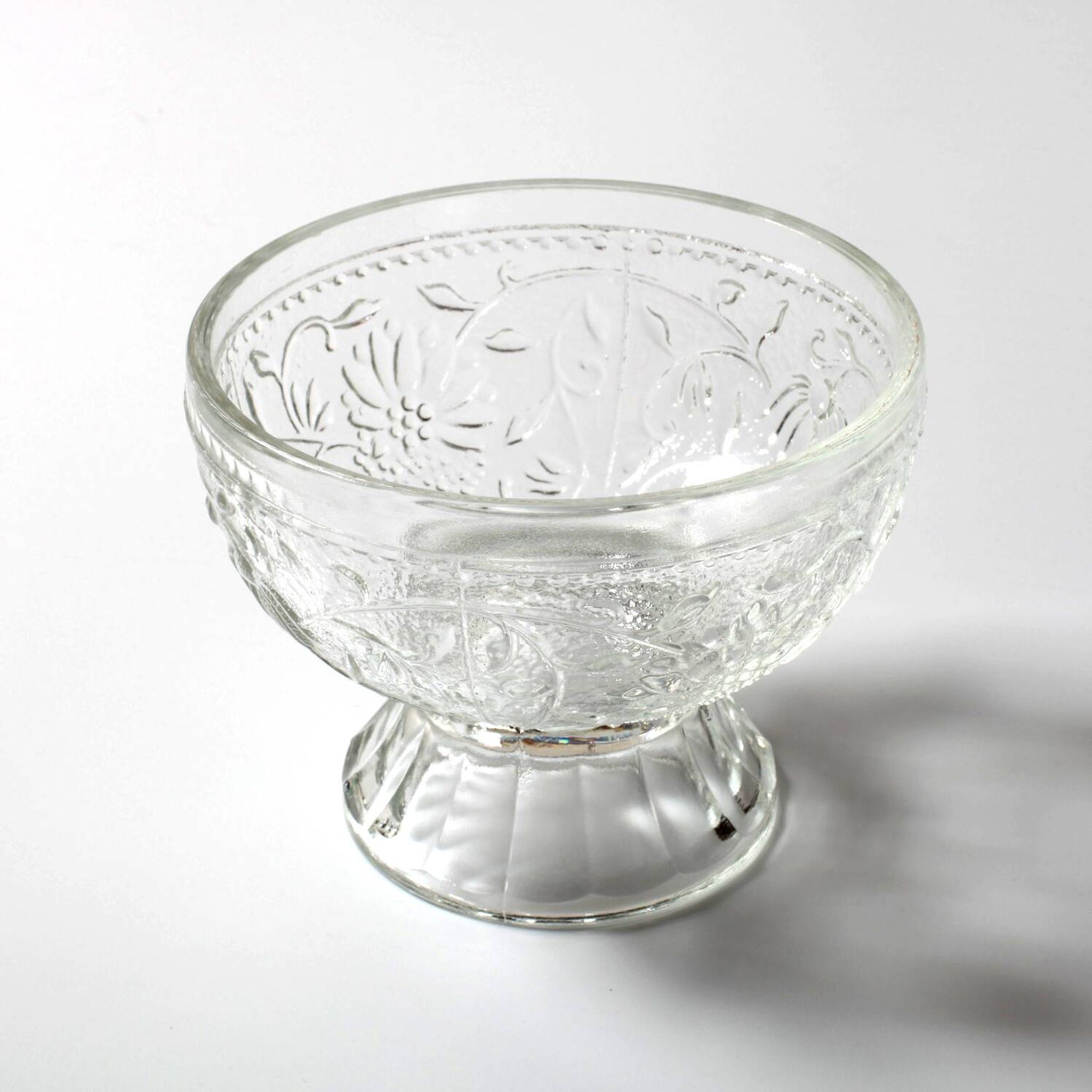 Set of 4 Vintage Pressed Glass Dessert Bowls Cibulak by Pavel Panek / 1977