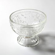 Set of 4 Vintage Pressed Glass Dessert Bowls Cibulak by Pavel Panek / 1977
