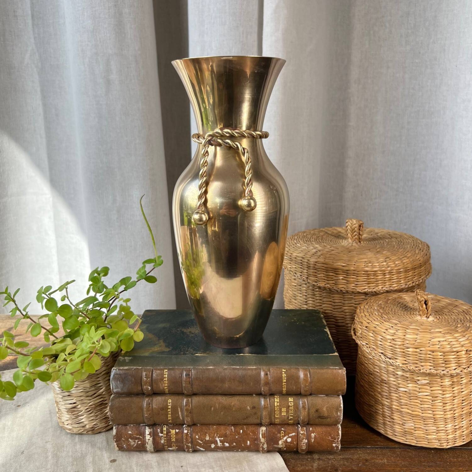 Vintage brass vase